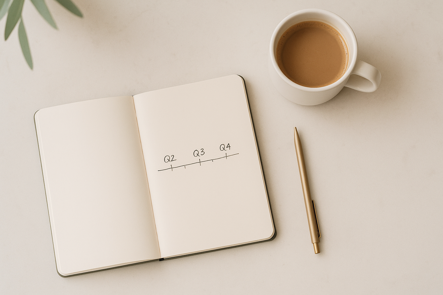 Quarterly reporting timeline illustration